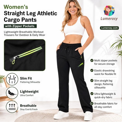 ⏰Autumn Limited-time Special Price:£12.99!!!🔥Women’s Straight-Leg Cargo Trousers – Elastic Waist, 6-Pocket Casual Pants for Work, Travel & Everyday Wear 👖✨