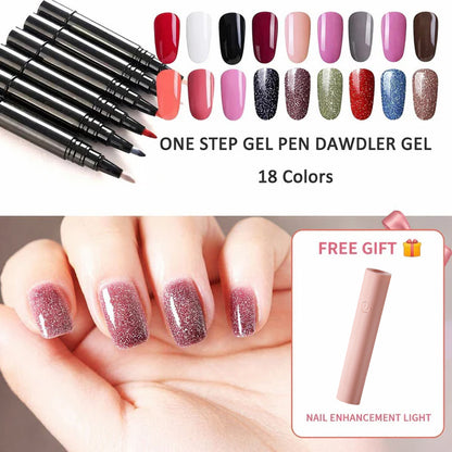 💅💦 Limited Time Buy 1 Get 1 Free - £9.99! ✨One Step Nail Gel Pen🎨Free handheld mini UV nail lamp💡