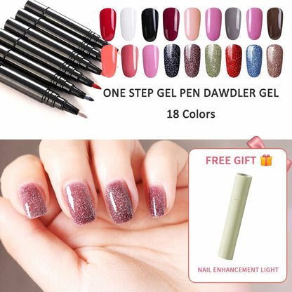💅🌟 Limited Time Buy 1 Get 1 Free - £9.99! ✨One Step Nail Gel Pen🎨Free handheld mini UV nail lamp💡