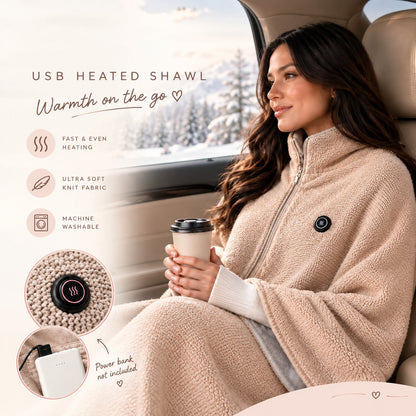 ❤️‍🔥 Christmas Sale — 50% OFF! ❄️ Stay Warm All Winter — Portable Electric Heated Blanket Shawl