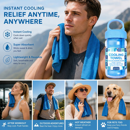 ⏰🌻Last Day Buy 1 Get 1 Free❄️💦Cold Sweat Towel You Can Use Anywhere, Anytime! Reusable Soft Absorbent Cooling Portable