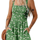 🏝️LAST DAY SALE :£ 12.99!!!💃Women's Summer Square Neck Sleeveless Loose Casual Short Smocked Romper