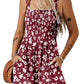 🏝️LAST DAY SALE :£ 12.99!!!💃Women's Summer Square Neck Sleeveless Loose Casual Short Smocked Romper
