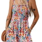 🏝️LAST DAY SALE :£ 12.99!!!💃Women's Summer Square Neck Sleeveless Loose Casual Short Smocked Romper