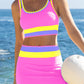 🏖️Last Day Special Price:£16.66💃Color Contrast Patchwork Nylon Sporty 3 Piece Bikini Sets