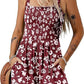 🏝️LAST DAY SALE :£ 12.99!!!💃Women's Summer Square Neck Sleeveless Loose Casual Short Smocked Romper