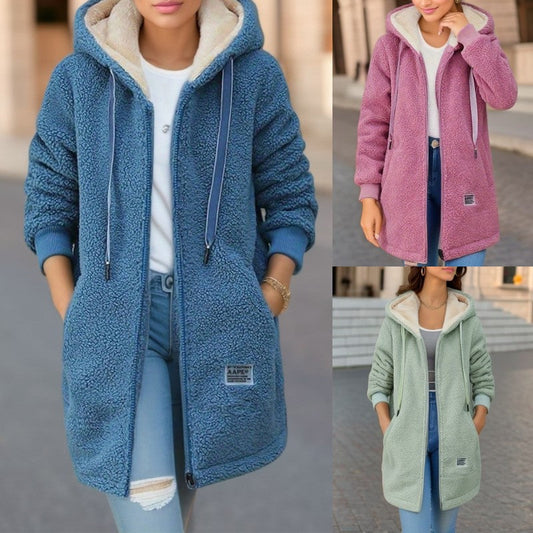 🥳AUTUMN HOT SALE🥳💞50K+ SOLD!💥50% OFF! Long teddy coat with hood and fleece lining