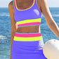 🏖️Last Day Special Price:£16.66💃Color Contrast Patchwork Nylon Sporty 3 Piece Bikini Sets