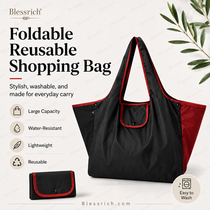 🛍️Surprise Price: Only £8.99!!!🛒 Foldable Reusable Shopping Bag – Large Capacity, Lightweight & Washable