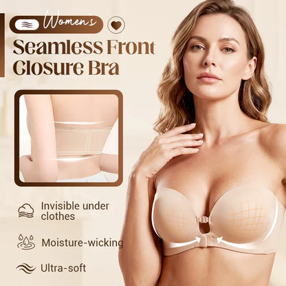 ☀️Limited-time Special Price:£9.99!!!💜Seamless Front Closure Bra With Adjustable Straps