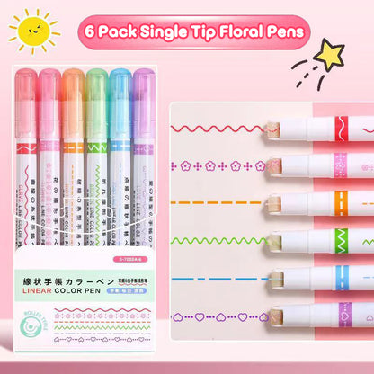 🎄Christmas Pre Sale￡7.99!!🌈Curve Highlighter Pen 🖌️6 Pack Roller Tip Colored Markers for Note Taking, Art Craft & Office School Supplies