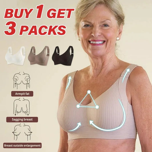 ⏰Last Day Special Price:£7.99!!!🎁Subtle Striped Seamless Bra W-Support Wireless Comfort Bra