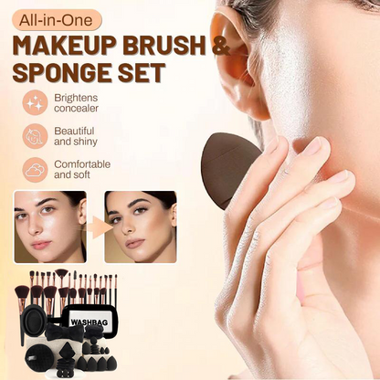 ⏳Limited-time Special Price:£14.99!!!⏰💥All-in-One Makeup Brush & Sponge Set-One Set. Every Tool. No Fuss. 🧽🖌️