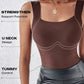 🏆🌟Last Day Special Price ￡7.99!!🎀Women's U Neck Shapewear Built-in Bra Tank High Strechy Sleeveless Slim Fit Tops Camisole