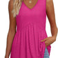 🔥 Last Day Special Price :￡12.99!!👚 Women’s V-Neck Peplum Tank — Flowy Sleeves, Flattering Fit & Instant Style Upgrade! ✨💃🛒⏳ LIMITED TIME! 🚀