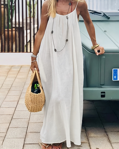 👗Last Day Special Price:£13.99✨Women's Solid Color Backless Cami Dress💕