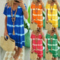 💃Limited-time Special Price:£11.99!!!🌈Tie-Dye Striped Short Sleeve T-Shirt Dress – Soft & flowy – Perfect for summer, beach or casual days – comfortable and stylish 🌊✨
