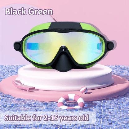 🔥SUMMER GIFT – ONLY £8.99!!🏆#1 Bestselling🏊‍♀️HD children's large frame waterproof and anti-fog swimming goggles