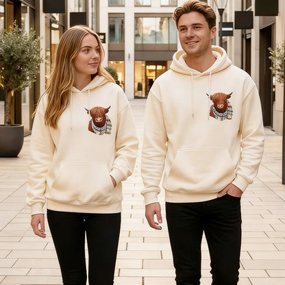 🎅EARLY CHRISTMAS SALE 50% OFF!!🎁Cute Highland Cow Cozy Fleece-Lined Hooded Sweatshirt