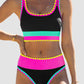 🏖️Last Day Special Price:£16.66💃Color Contrast Patchwork Nylon Sporty 3 Piece Bikini Sets