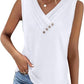 🏆Last Day Special Price ￡10.99!!💐2026 Women’s Button Down V Neck Loose Fit Tank Top