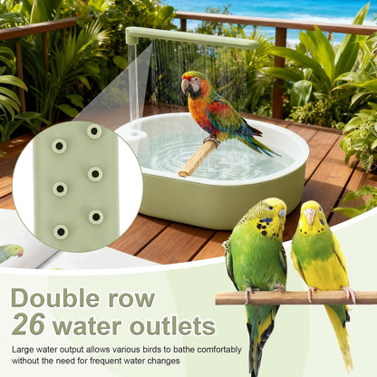 🔥Hot-selling Products Special Price:£23.99!!!🦜Automatic Bird Bath Shower with Faucet, USB-Powered Bird Bathtub for Bird