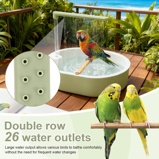 🔥Hot-selling Products Special Price:£23.99!!!🦜Automatic Bird Bath Shower with Faucet, USB-Powered Bird Bathtub for Bird