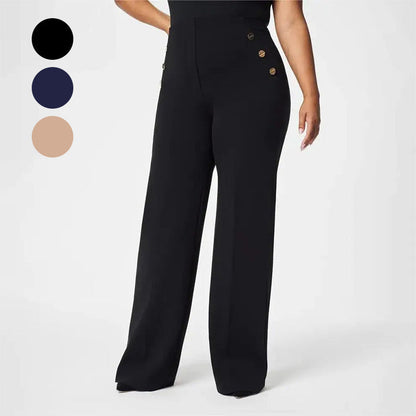 ⏳Limited-time Special Price:£14.99!!!💥👖Three Lengths Available🍂High Stretch Tummy Control Button Wide Leg Trousers