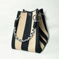 👜 Limited Time Special Price ￡8.99!!✨  Boho Striped Knit Bucket Handbag for Women – Handmade Summer Beach Shoulder Bag