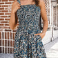 🏝️LAST DAY SALE :£ 12.99!!!💃Women's Summer Square Neck Sleeveless Loose Casual Short Smocked Romper