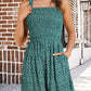🏝️LAST DAY SALE :£ 12.99!!!💃Women's Summer Square Neck Sleeveless Loose Casual Short Smocked Romper