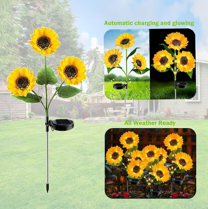 🌻Limited-time Special Price:£ 11.99!!🌞Solar Powered LED Sunflower Garden Lights – Waterproof Auto-On/Off Decorative Outdoor Yard Pathway Lamp