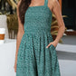 🏝️LAST DAY SALE :£ 12.99!!!💃Women's Summer Square Neck Sleeveless Loose Casual Short Smocked Romper