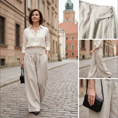 ✨Limited-time Special Price:£16.99!!!👖Women's Cotton-Linen Wide-Leg Pants