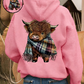 🎅EARLY CHRISTMAS SALE 50% OFF!!🎁Cute Highland Cow Cozy Fleece-Lined Hooded Sweatshirt
