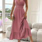 🎉Last Day Special Price:£15.99!!💃🌼V-Neck Ruffled Waist-Defining Maxi Dress