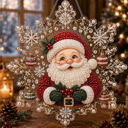 🎅Christmas Pre Sale 60% OFF!!🎄Christmas Pearl Diamond Art Hanging Ornament Kit | Resistant Non-Fading Pearl Beads DIY Handmade Holiday Hanging Decor 🎅💎