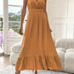 🎉Last Day Special Price:£15.99!!💃🌼V-Neck Ruffled Waist-Defining Maxi Dress