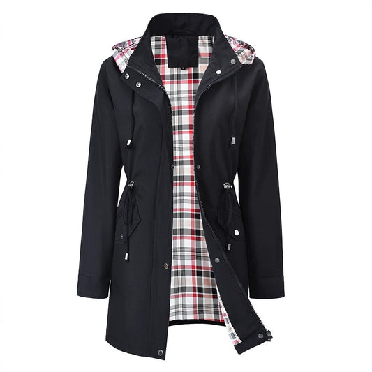 🔥Limited Time Special Price:£ 23.99🎁🧥3-in-1 Plaid Waterproof Jacket for Women– Rain, Wind & Cold, All Covered