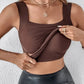 🏆🌟Last Day Special Price ￡7.99!!🎀Women's U Neck Shapewear Built-in Bra Tank High Strechy Sleeveless Slim Fit Tops Camisole