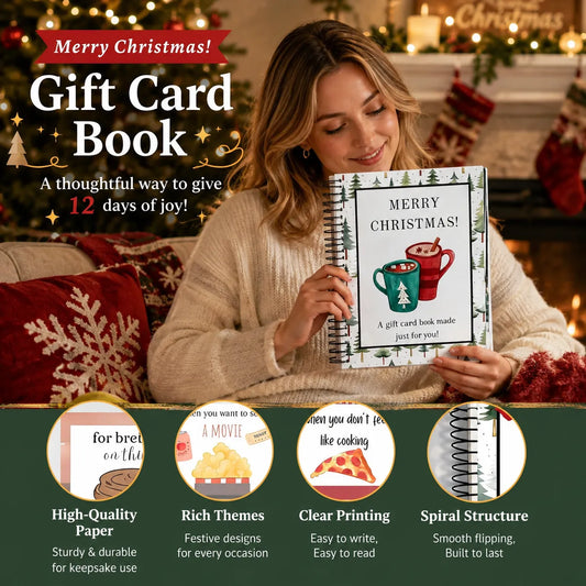 🎄70% OFF!!!-Ready for Christmas!🎅Christmas Gift Card Booklet -👍DIY Spiral-Bound Christmas Gift Card Holder Book🎁
