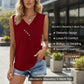 🏆Last Day Special Price ￡10.99!!💐2026 Women’s Button Down V Neck Loose Fit Tank Top