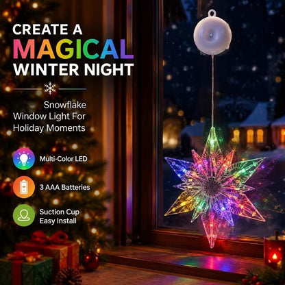 🎄Christmas Pre Sale￡8.99!!☃️❄️ DIY Christmas Snowflake Suction Cup LED Lights ✨ | Battery Operated, Warm & Multi-Colour, Window Suction Lights, Christmas Home & Party Decor