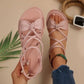 🏖️Limited time Special Price:£ 11.99!!!⏳👙Women's Criss-Cross Strap Flat Sandals