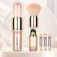 🖌️LAST DAY Special Price:£7.99!!! !!📢Portable Retractable Makeup Brush Set Multifunctional Travel Cosmetic Tool with Powder Blush and Silicone Lip Brush