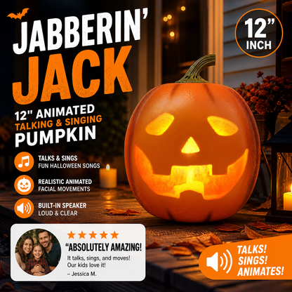🎁Lowest Price Ever ￡9.99!!!📢BUY 2 GET 1 FREE⏰Jabberin' Jack Animated Talking & Singing Pumpkin