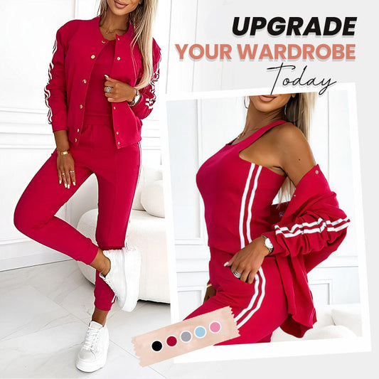 ⏳Time-Limited Special 70% Off⏰Women's Three-piece Baseball Jacket And Pants Set