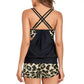 🏖️🩱2026 Hot Sale 49% OFF🌼Sexy Leopard Cross Back Two-Piece Tankini Swimsuit