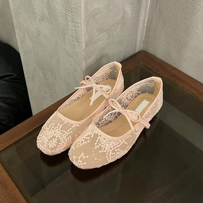 🩰Last Day Special Price:£ 12.99!!!💃Elegant Mesh Ballet Shoes with Bow