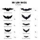 🏆Surprise Price: Only £8.99!!!🦇Halloween 3D Bat LED Wall Light Decor